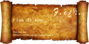 Flak Ákos névjegykártya